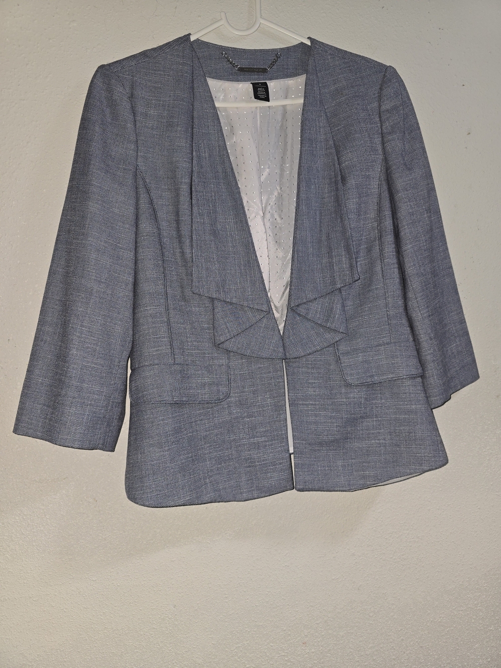 Classic Light Blue Women's Open-Front Blazer